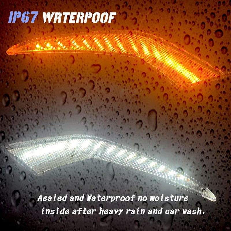 PGTOPONE Switchback White/Amber LED Front Fog Daytime Running Lamp w/Dynamic Flash LED Turn Signal light Feature Compatible with Toyota Corolla 2021-2022 L LE XLE Hybrid Accessories (Front Fog Light) - Image 5